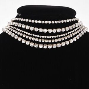 Chunky Diamond Choker Statement Necklace